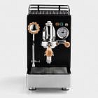 Zweikreis-Espressomaschine, mattschwarz beschichteter Edelstahl, Olivenholz