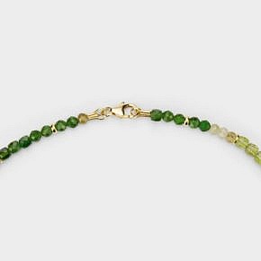 Edelstein-Halskette Peridot/Granat, grün